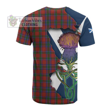 Sinclair Tartan Family Crest Cotton T-shirt Scottish Thistle Celtic Inspired