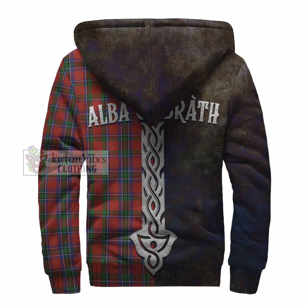 Tartan Vibes Clothing Sinclair Tartan Family Crest Sherpa Hoodie Alba Gu Brath Be Brave Lion Ancient Style