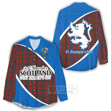 Tartan Vibes Clothing Sinclair Family Crest Tartan Women's Casual Shirt Celebrate Saint Andrew's Day in Style