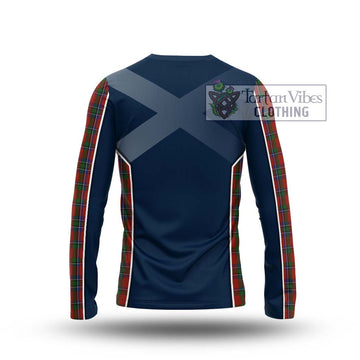 Sinclair Tartan Long Sleeve T-Shirt with Family Crest and Lion Rampant Vibes Sport Style