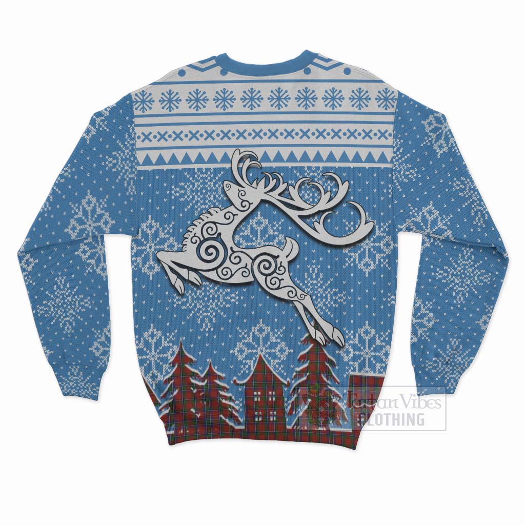 Tartan Vibes Clothing Sinclair Clan Christmas Sweatshirt Celtic Reindeer Style