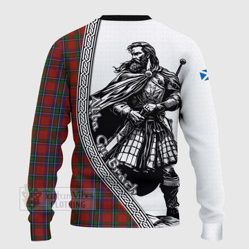 Tartan Vibes Clothing Sinclair Tartan Clan Crest Knitted Sweater with Highlander Warrior Celtic Style