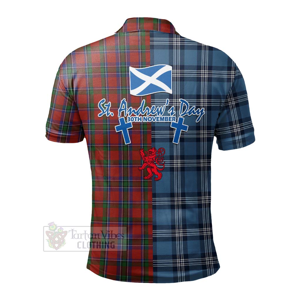 Tartan Vibes Clothing Sinclair Tartan Polo Shirt Happy St. Andrew's Day Half Tartan Style