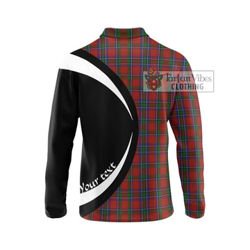 Sinclair Tartan Long Sleeve Polo Shirt with Family Crest Circle Style