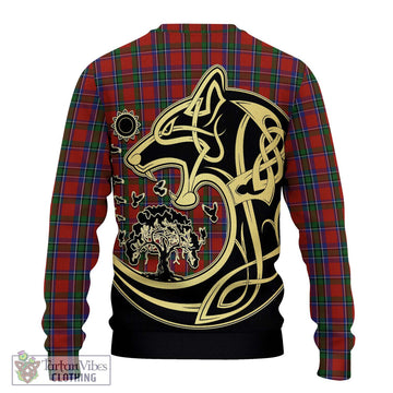 Sinclair Tartan Knitted Sweater with Family Crest Celtic Wolf Style - Tartan Vibes Clothing
