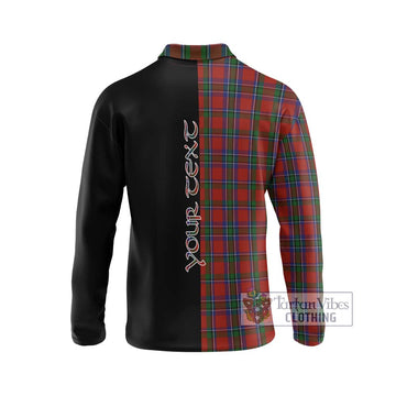 Sinclair Tartan Long Sleeve Polo Shirt with Family Crest and Half Of Me Style