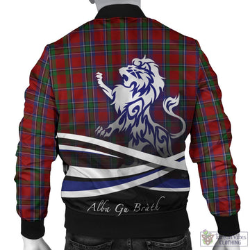Sinclair Tartan Bomber Jacket with Alba Gu Brath Regal Lion Emblem