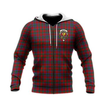 Sinclair Tartan Knitted Hoodie with Family Crest