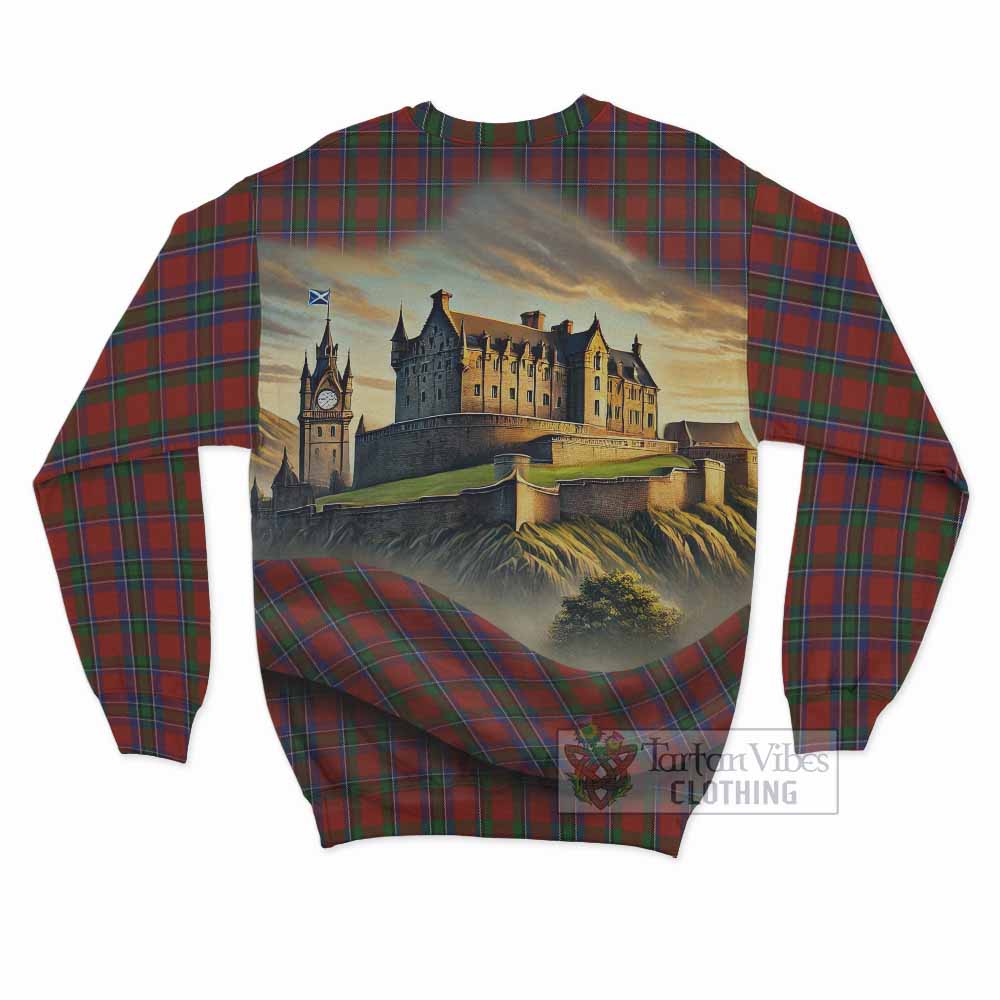 Tartan Vibes Clothing Sinclair Tartan Family Crest Sweatshirt with Scottish Ancient Castle Style