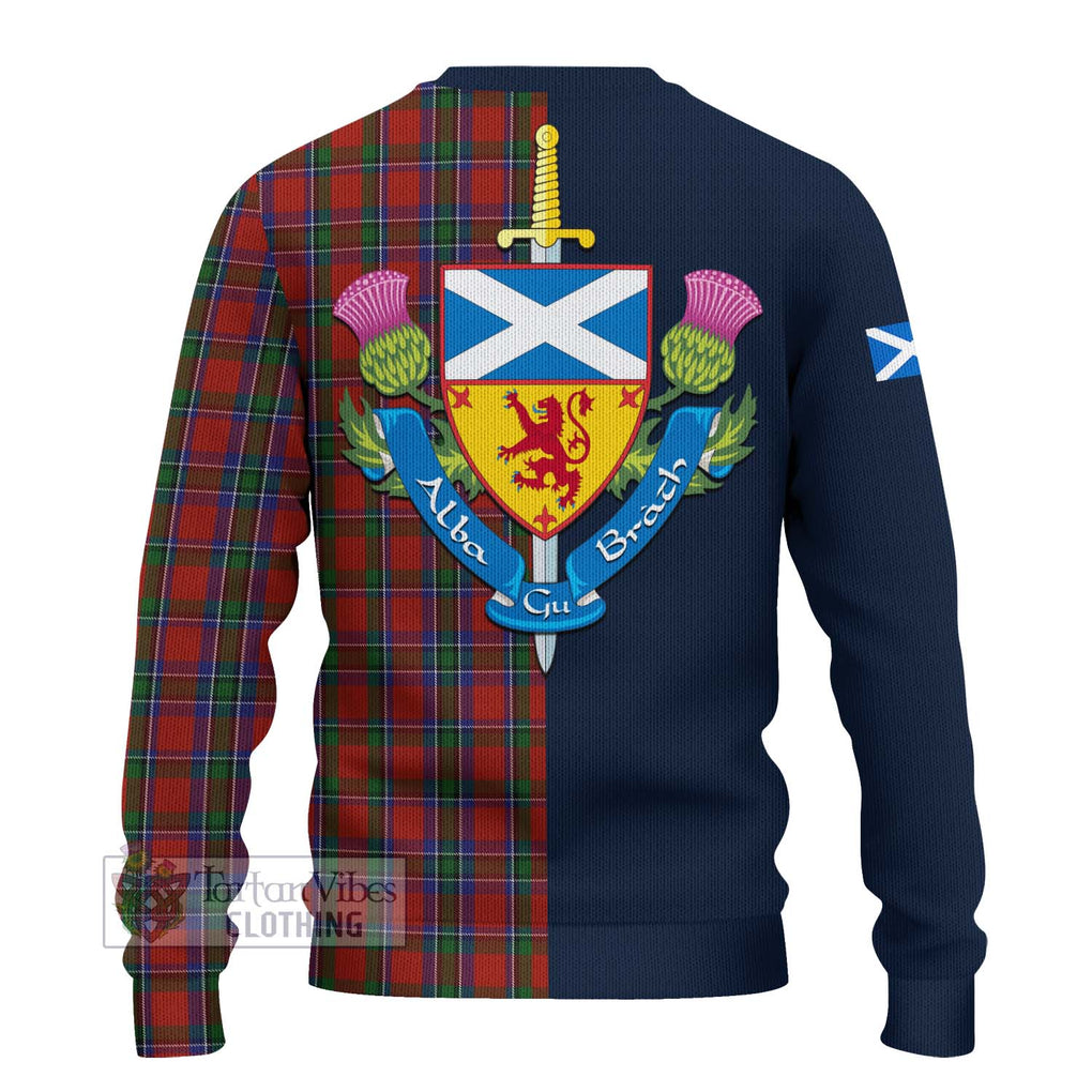 Tartan Vibes Clothing Sinclair Tartan Knitted Sweater with Scottish Lion Royal Arm Half Style