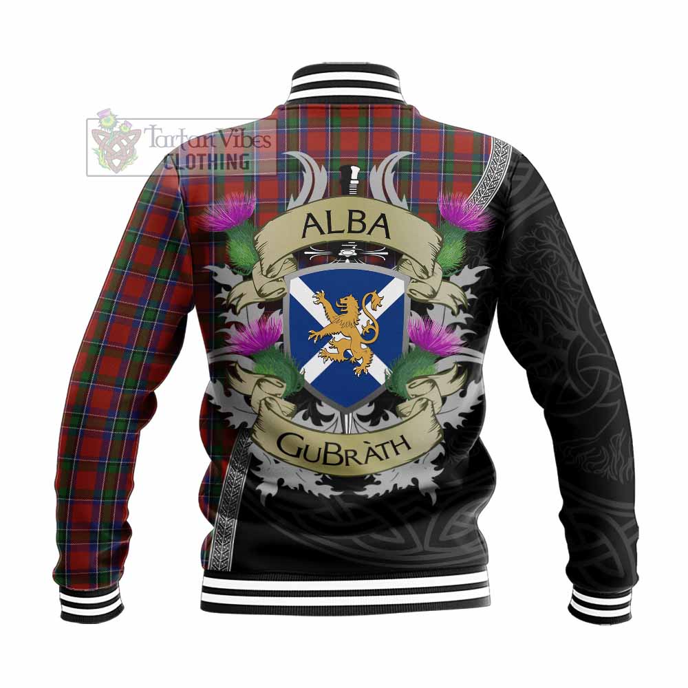 Tartan Vibes Clothing Sinclair Tartan Family Crest Baseball Jacket Lion Rampant Royal Thistle Shield Celtic Inspired