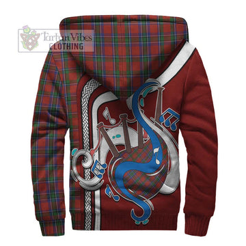 Sinclair Tartan Sherpa Hoodie with Epic Bagpipe Style