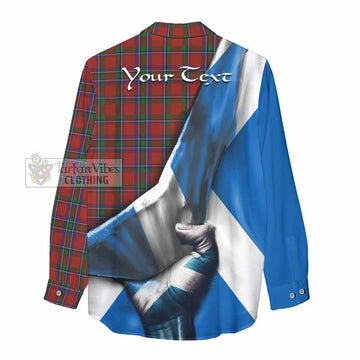 Tartan Vibes Clothing Sinclair Tartan Women's Casual Shirt with Family Crest Scotland Patriotic Style