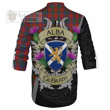 Sinclair Tartan Family Crest Ghillie Kilt Shirt Lion Rampant Royal Thistle Shield Celtic Inspired