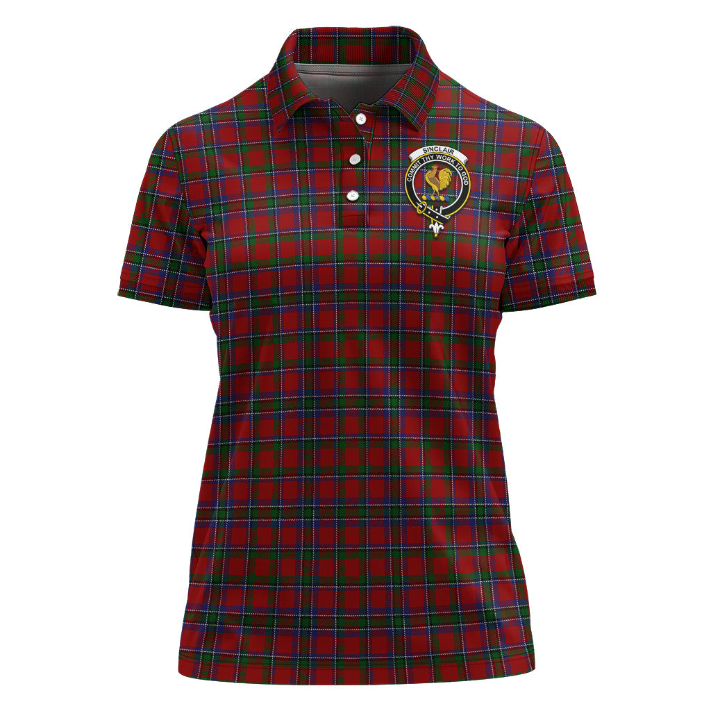 sinclair-tartan-polo-shirt-with-family-crest-for-women