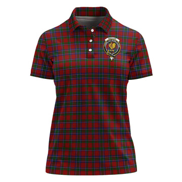 Sinclair Tartan Polo Shirt with Family Crest For Women