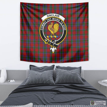 Sinclair Tartan Tapestry Wall Hanging and Home Decor for Room with Family Crest