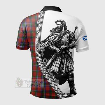 Sinclair Tartan Clan Crest Polo Shirt with Highlander Warrior Celtic Style