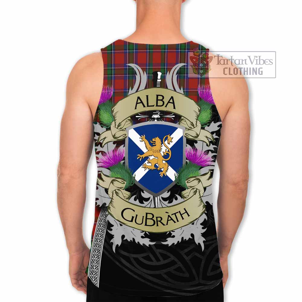 Tartan Vibes Clothing Sinclair Tartan Family Crest Men's Tank Top Lion Rampant Royal Thistle Shield Celtic Inspired