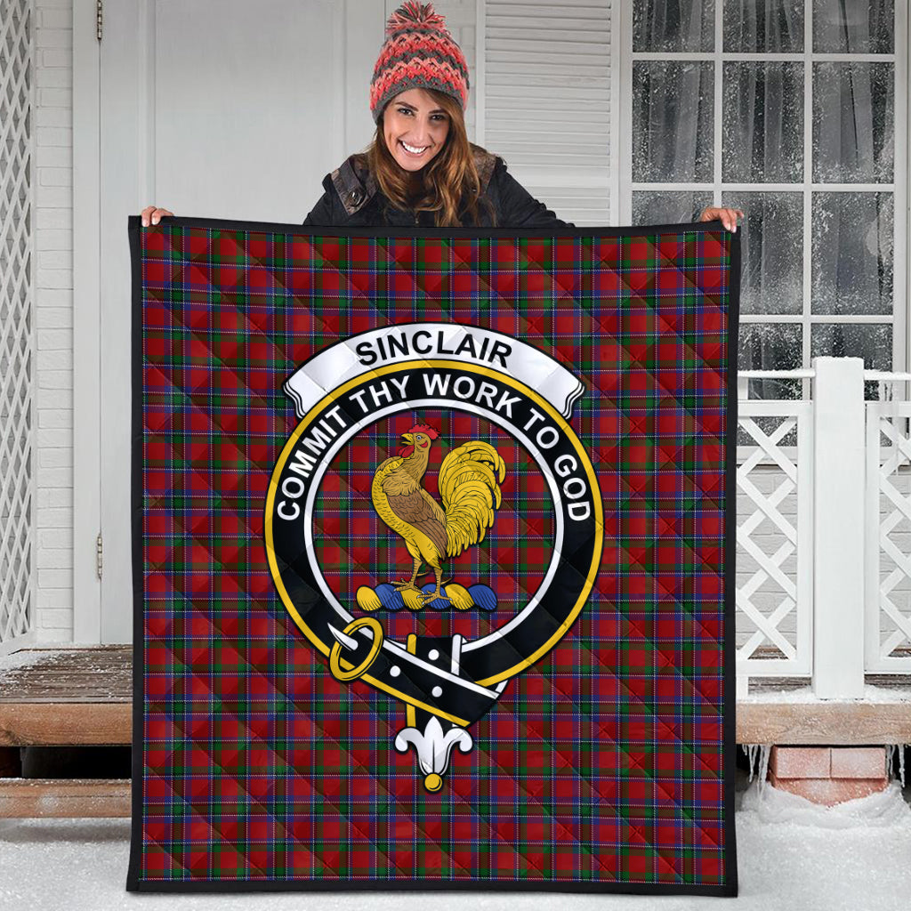sinclair-tartan-quilt-with-family-crest