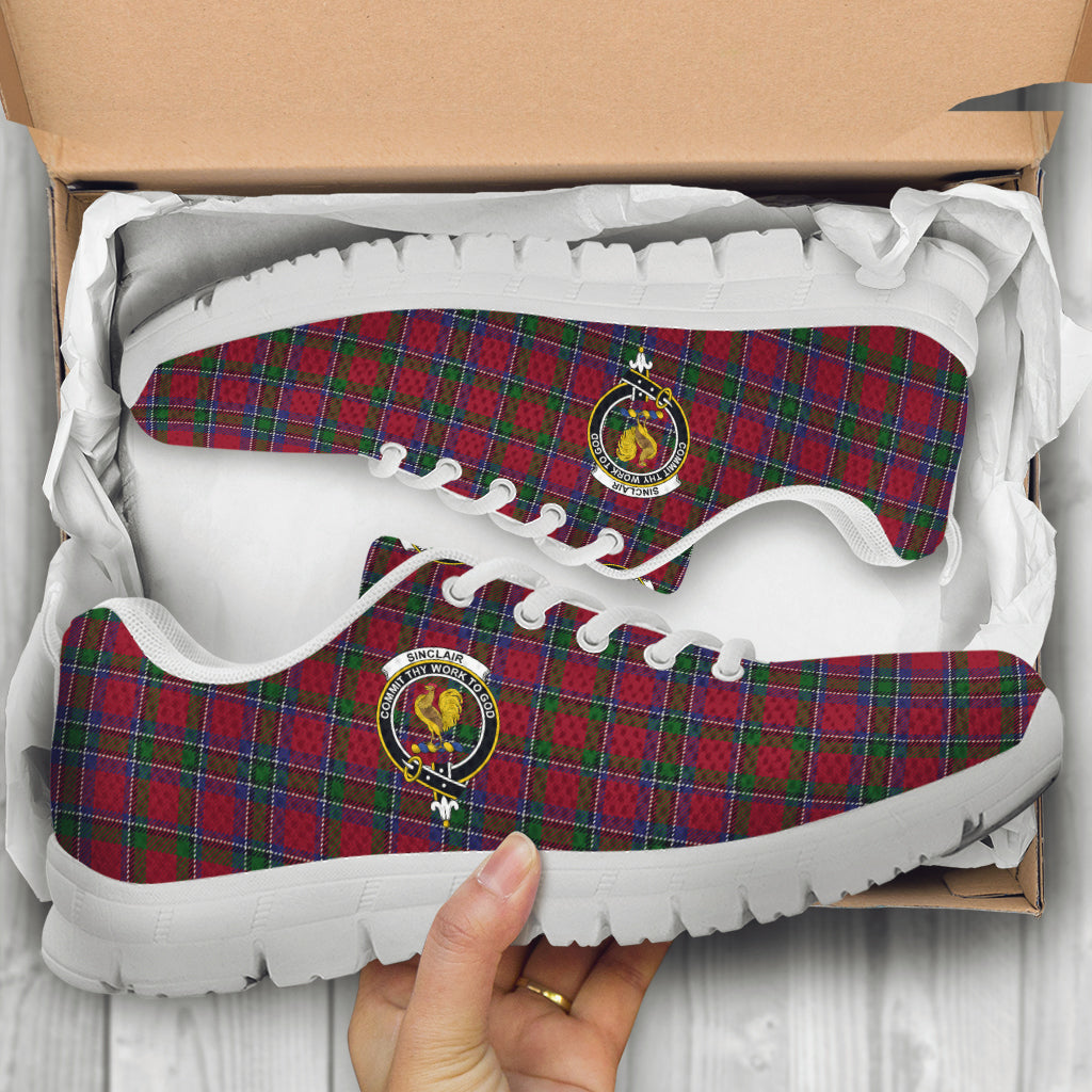 Sinclair Tartan Sneakers with Family Crest - Tartan Vibes Clothing