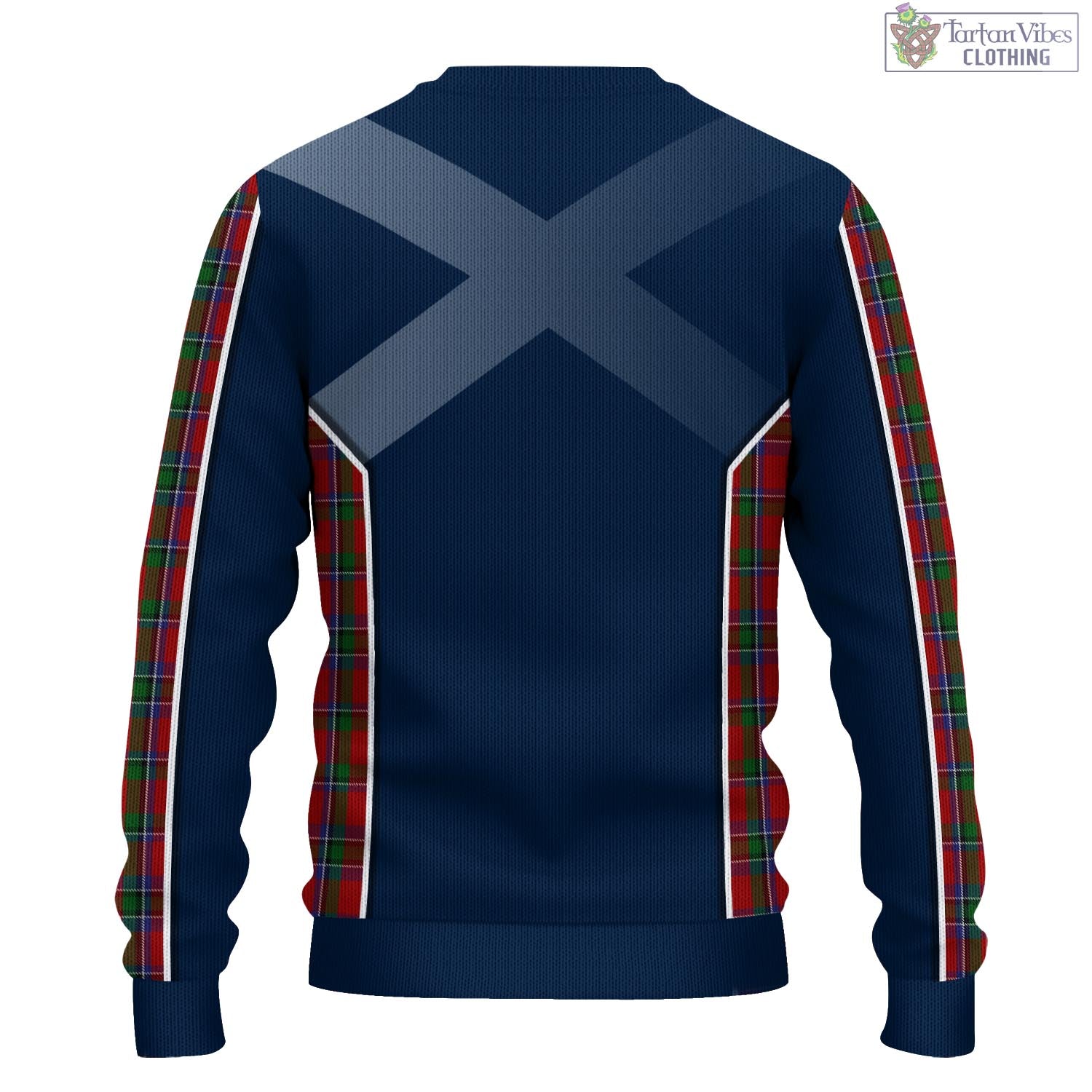 Tartan Vibes Clothing Sinclair Tartan Knitted Sweatshirt with Family Crest and Scottish Thistle Vibes Sport Style
