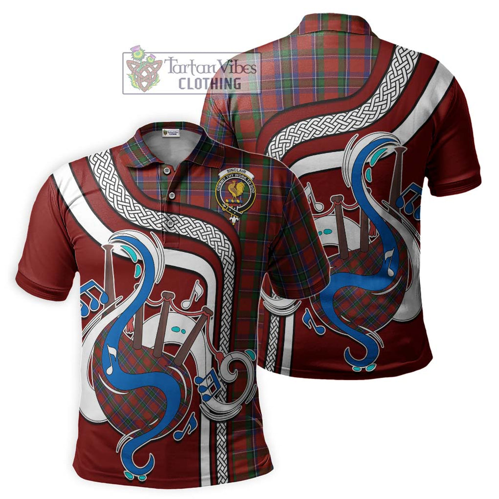 Tartan Vibes Clothing Sinclair Tartan Polo Shirt with Epic Bagpipe Style