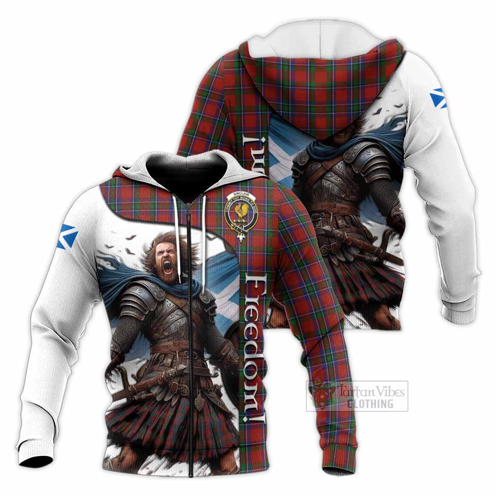 Tartan Vibes Clothing Sinclair Crest Tartan Knitted Hoodie Inspired by the Freedom of Scottish Warrior