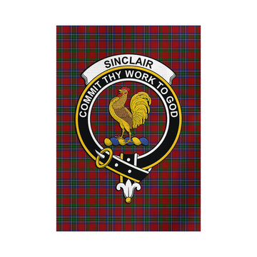 Sinclair Tartan Garden Flag with Family Crest