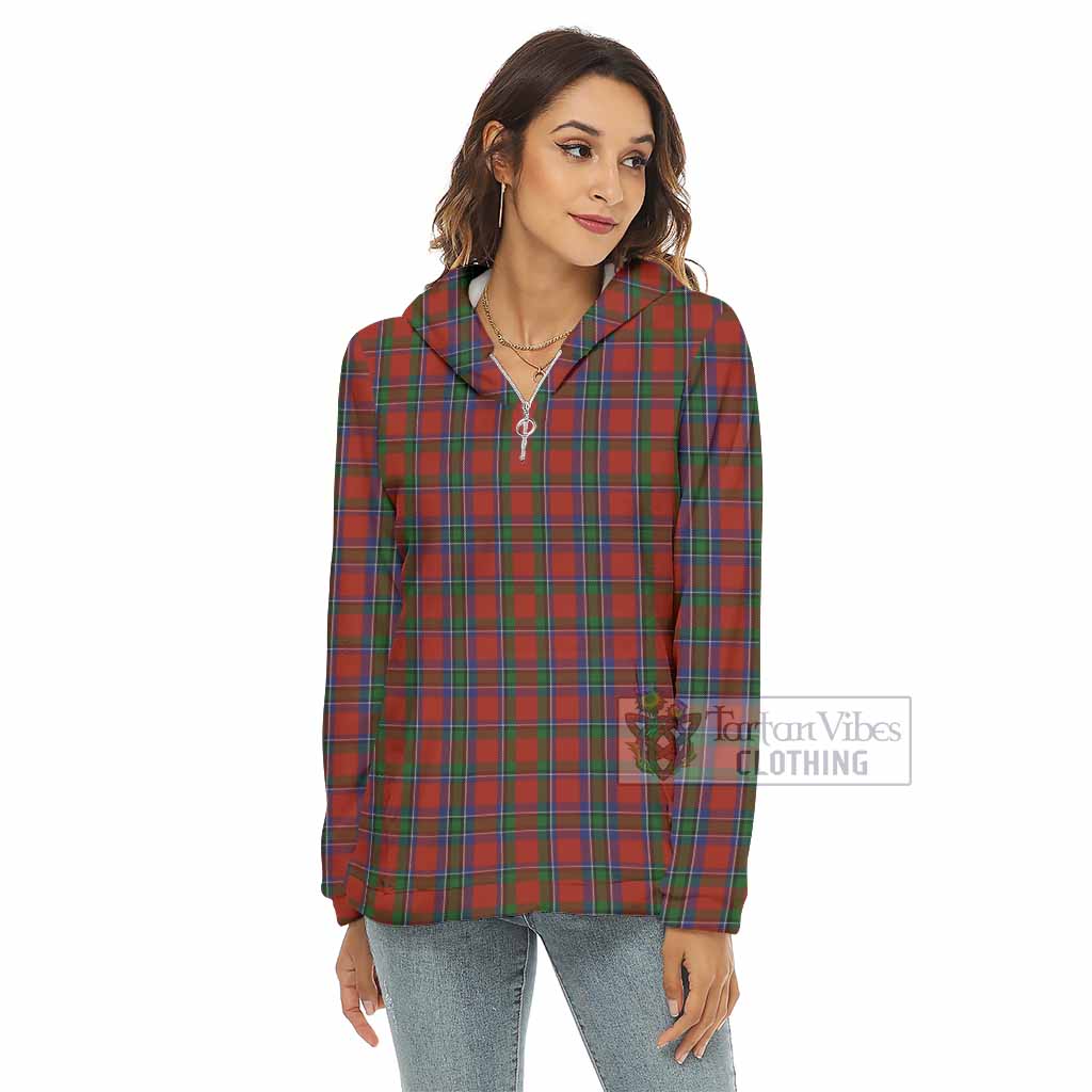 Tartan Vibes Clothing Sinclair Tartan Women's Borg  Half Zip Fleece Hoodie