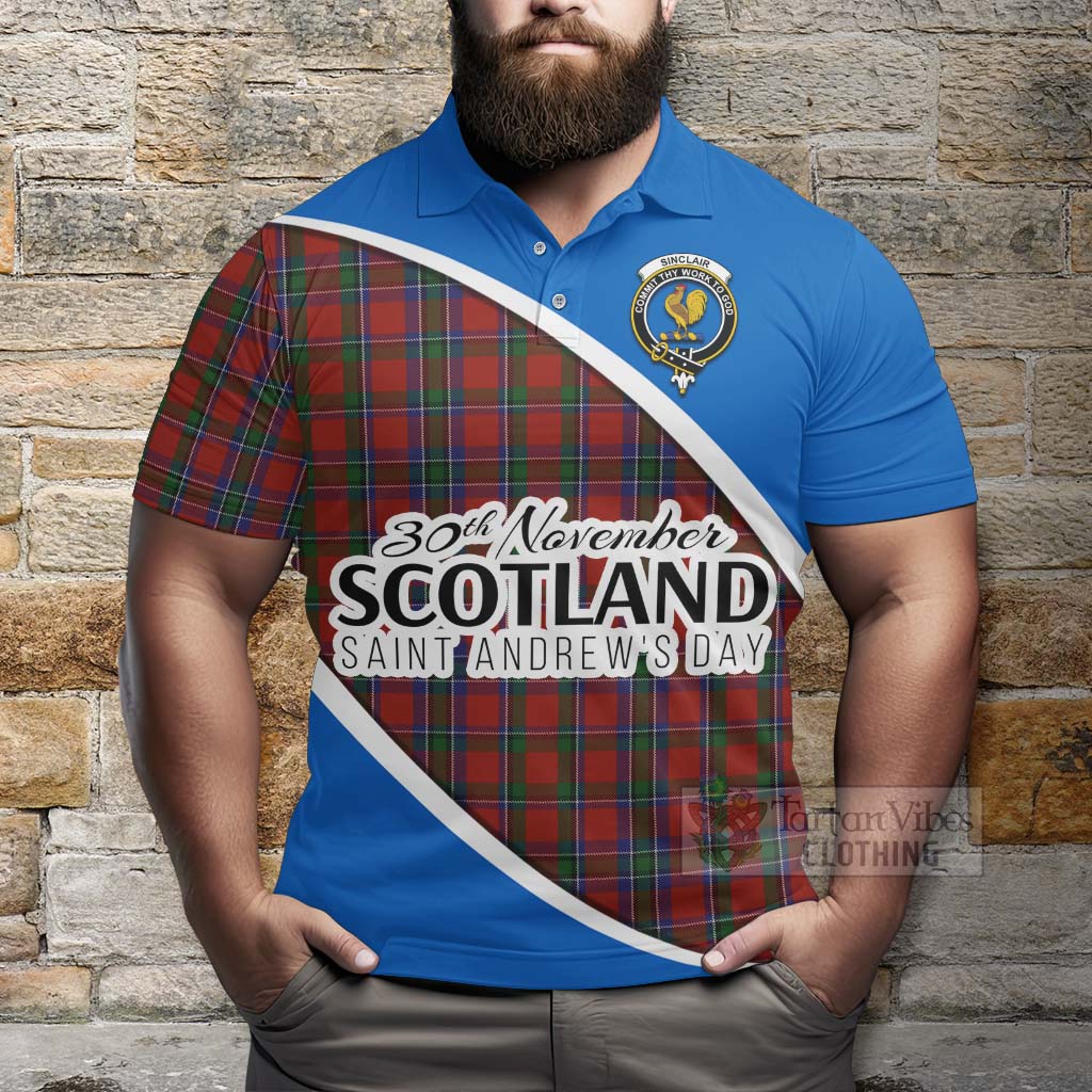 Tartan Vibes Clothing Sinclair Family Crest Tartan Polo Shirt Celebrate Saint Andrew's Day in Style