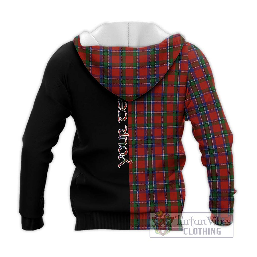 Sinclair Tartan Knitted Hoodie with Family Crest and Half Of Me Style - Tartanvibesclothing Shop