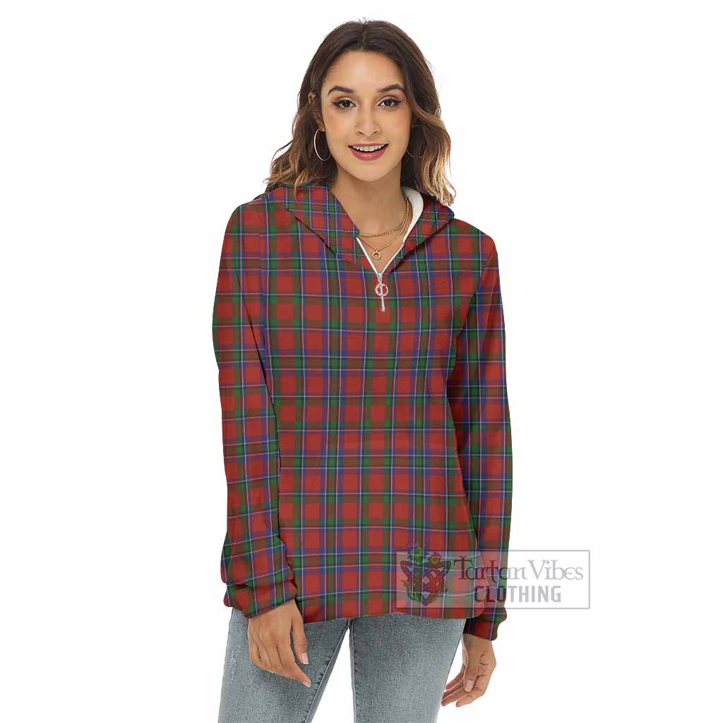 Tartan Vibes Clothing Sinclair Tartan Women's Borg  Half Zip Fleece Hoodie