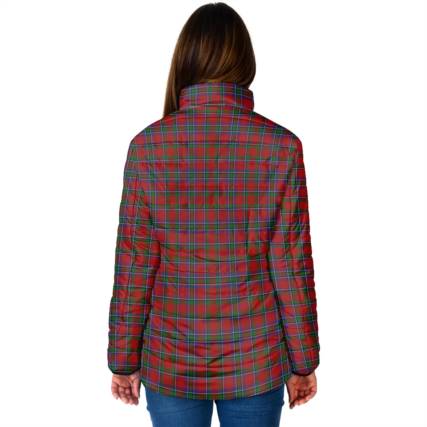 Sinclair Tartan Padded Jacket with Family Crest - Tartan Vibes Clothing