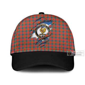Sinclair Ancient Tartan Classic Cap with Family Crest In Me Style