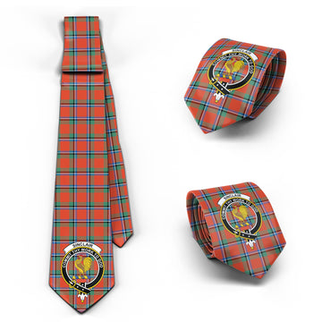 Sinclair Ancient Tartan Classic Necktie with Family Crest