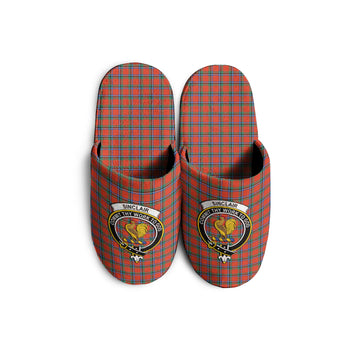 Sinclair Ancient Tartan Home Slippers with Family Crest
