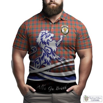 Sinclair Ancient Tartan Polo Shirt with Alba Gu Brath Regal Lion Emblem