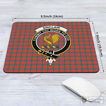 Sinclair Ancient Tartan Mouse Pad with Family Crest
