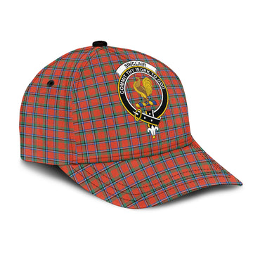 Sinclair Ancient Tartan Classic Cap with Family Crest