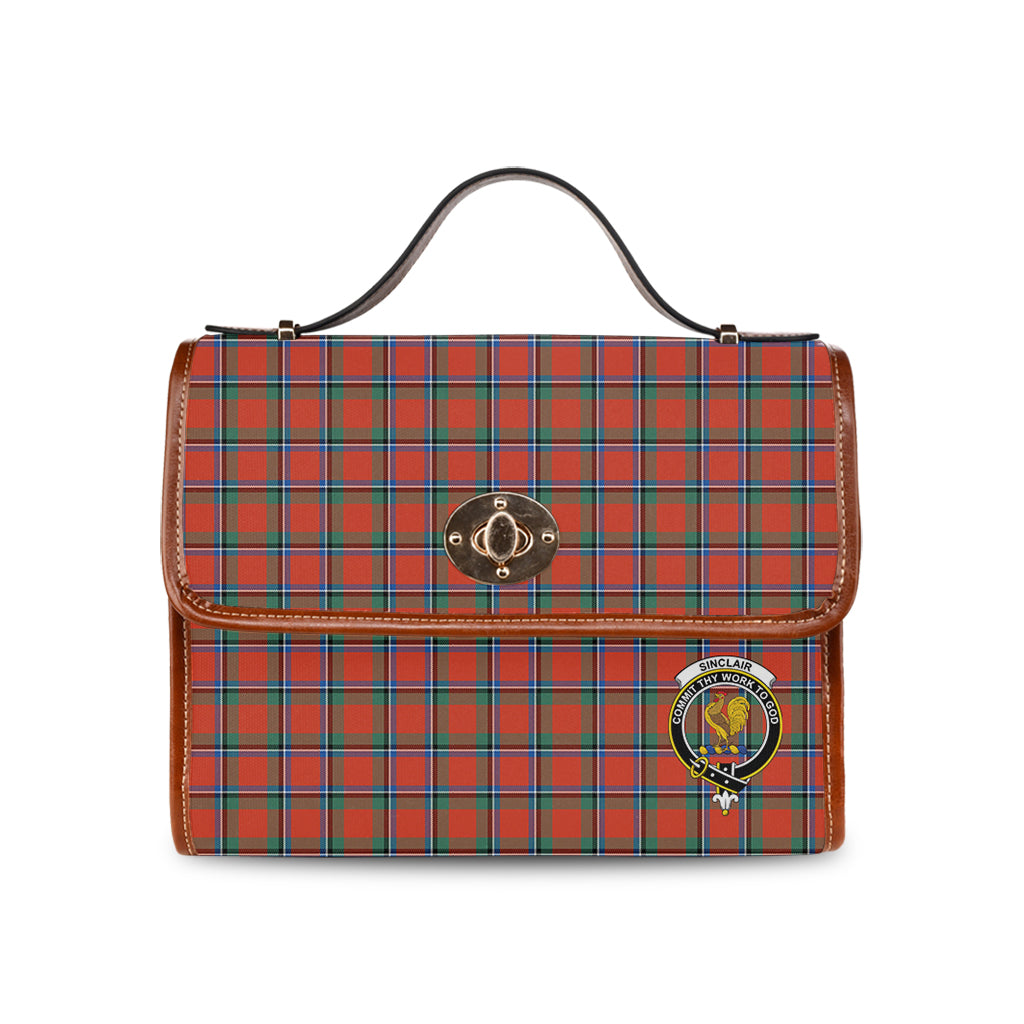 sinclair-ancient-tartan-leather-strap-waterproof-canvas-bag-with-family-crest