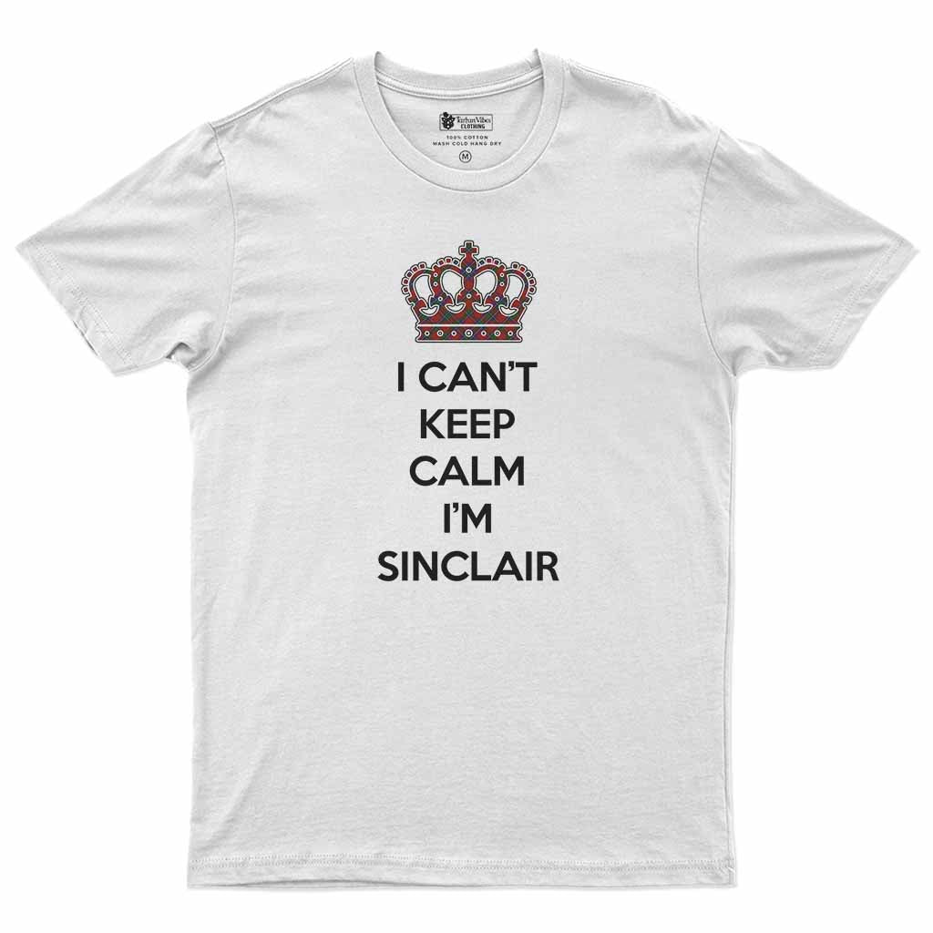 Sinclair Can't Keep Calm Men's T-Shirt White - Tartan Vibes Clothing