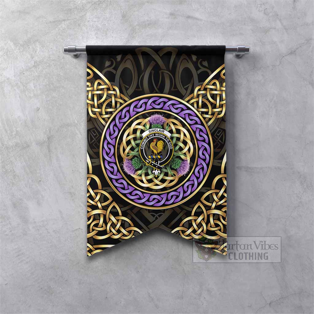 Sinclair Clan Crest Gonfalon Celtic Scottish Thistle