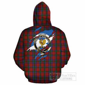Sinclair Clan Crest In Me Tartan Cotton Hoodie Scotland Flag Style