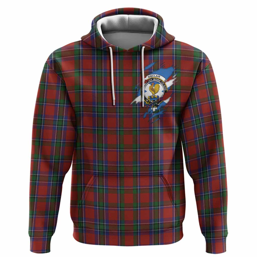 Sinclair Clan Crest In Me Tartan Hoodie Scotland Flag Style