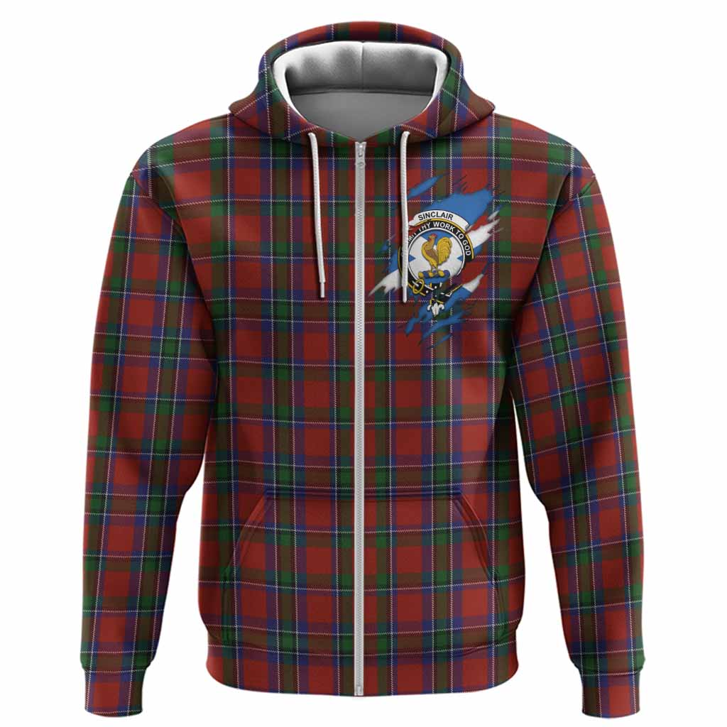 Sinclair Clan Crest In Me Tartan Hoodie Scotland Flag Style
