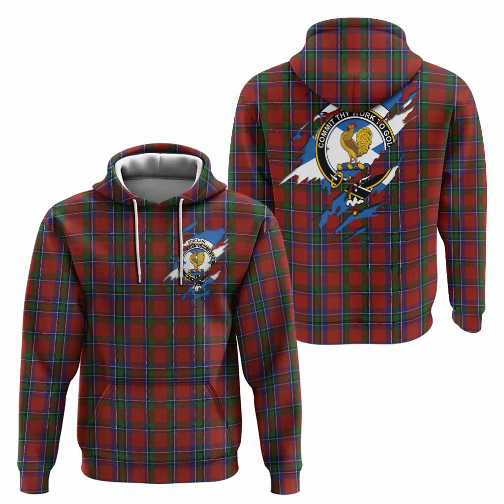 Sinclair Clan Crest In Me Tartan Hoodie Scotland Flag Style