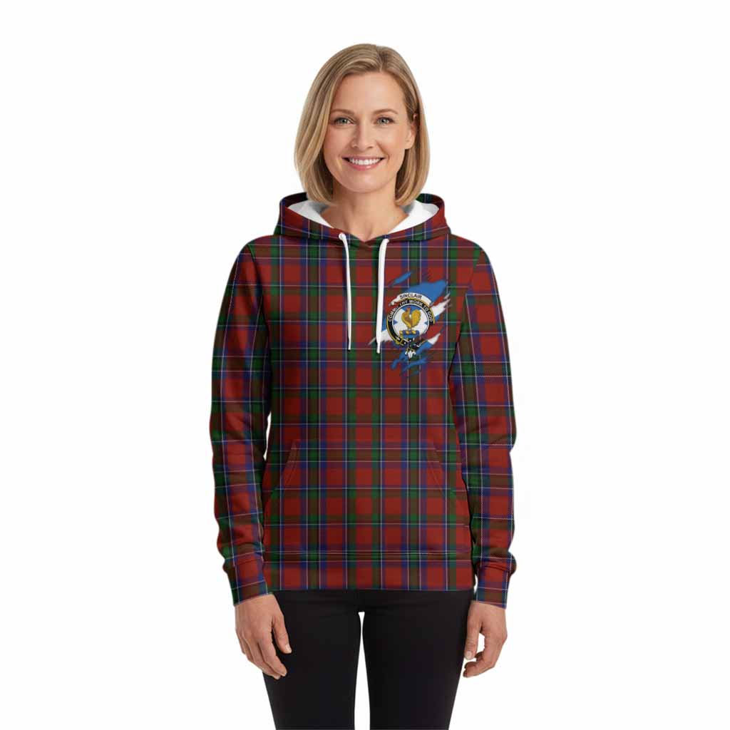 Sinclair Clan Crest In Me Tartan Hoodie Scotland Flag Style