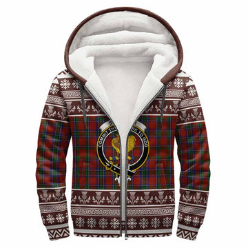 Sinclair Clan Tartan Christmas Fleece Hoodie with Family Crest