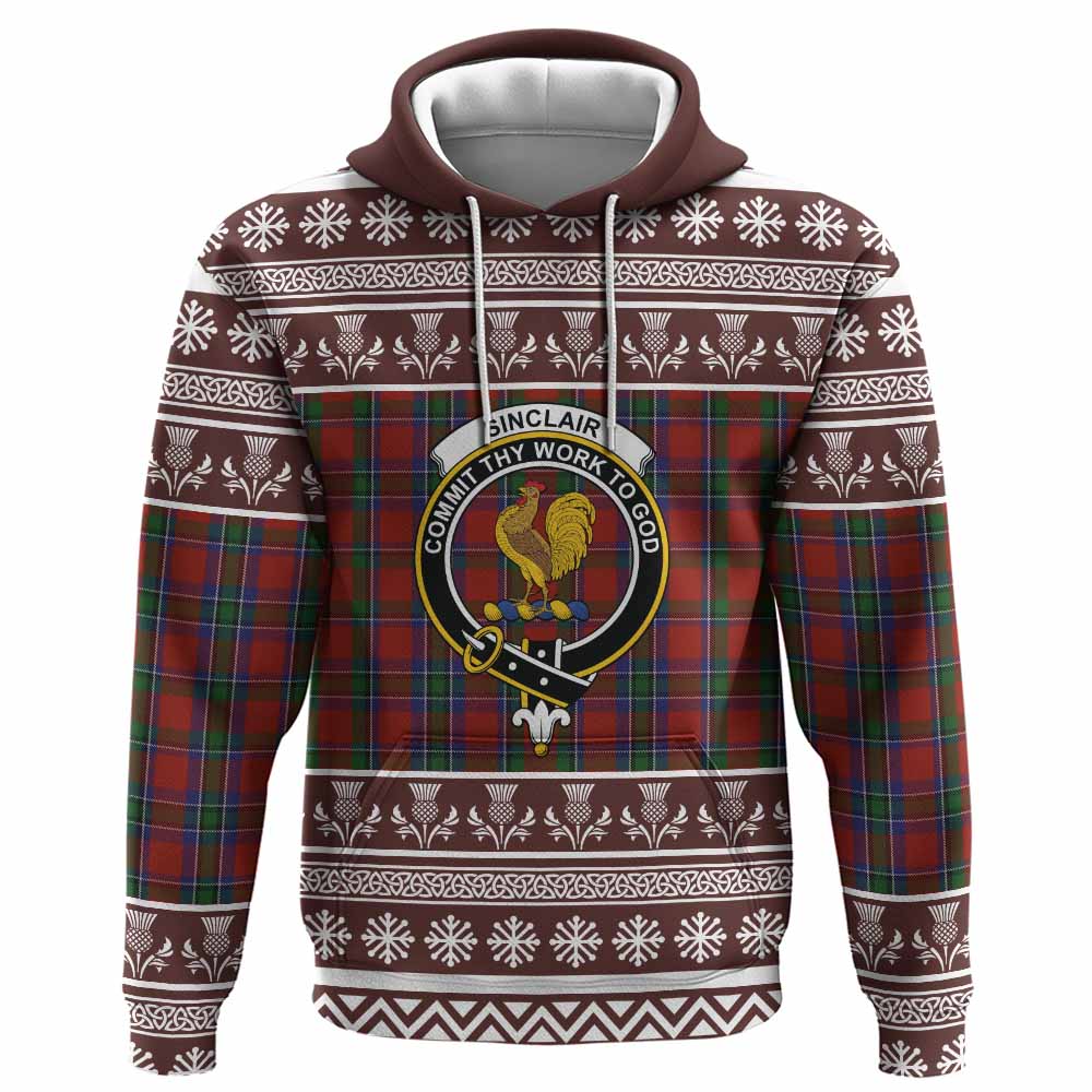 Sinclair Clan Tartan Christmas Hoodie with Family Crest - Tartan Vibes Clothing